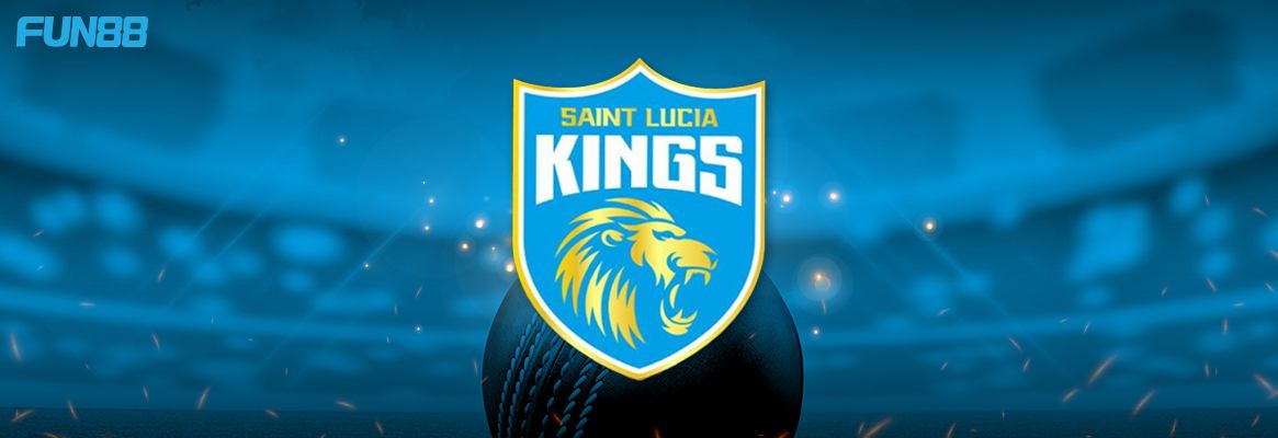 cpl team saint lucia kings banner with blue background and fun88 logo