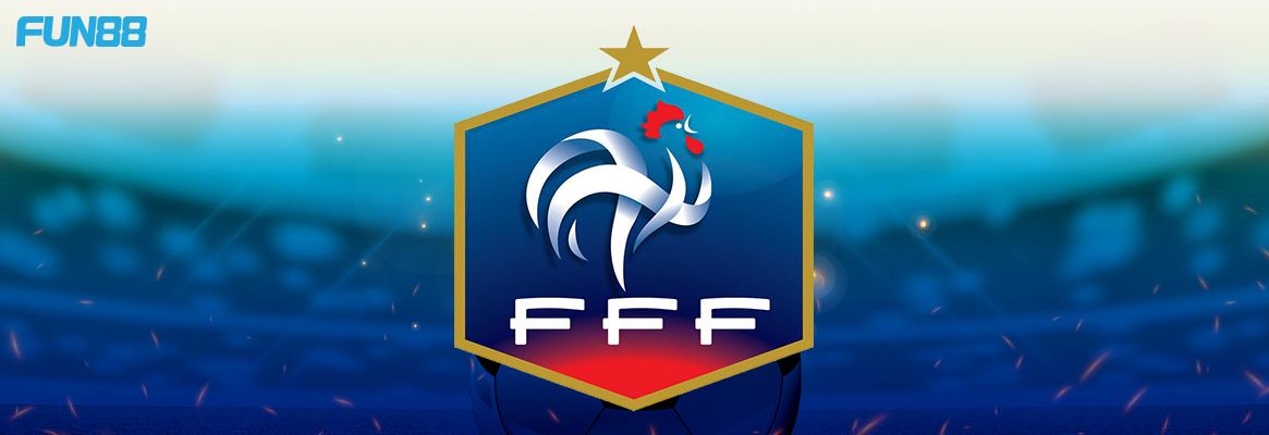 france football team logo on a white and blue background with fun88 logo