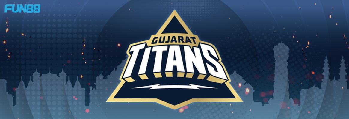 Gujarat Titans’ logo in a blue background