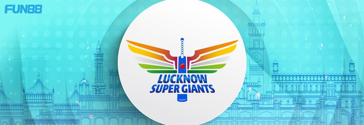 Lucknow Super Giant’s logo in a turquoise background