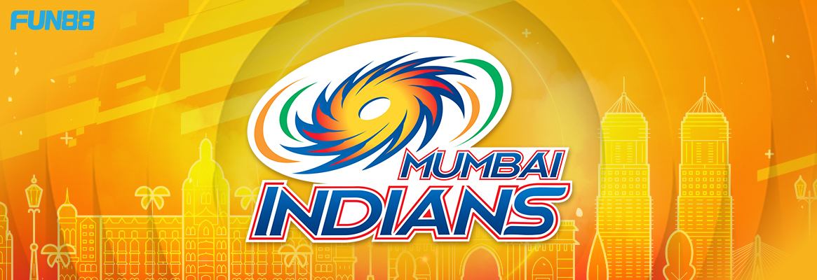 Mumbai Indians’ logo on a yellow background