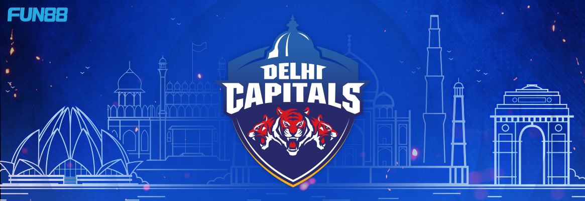 Delhi capitals’ logo with a blue background