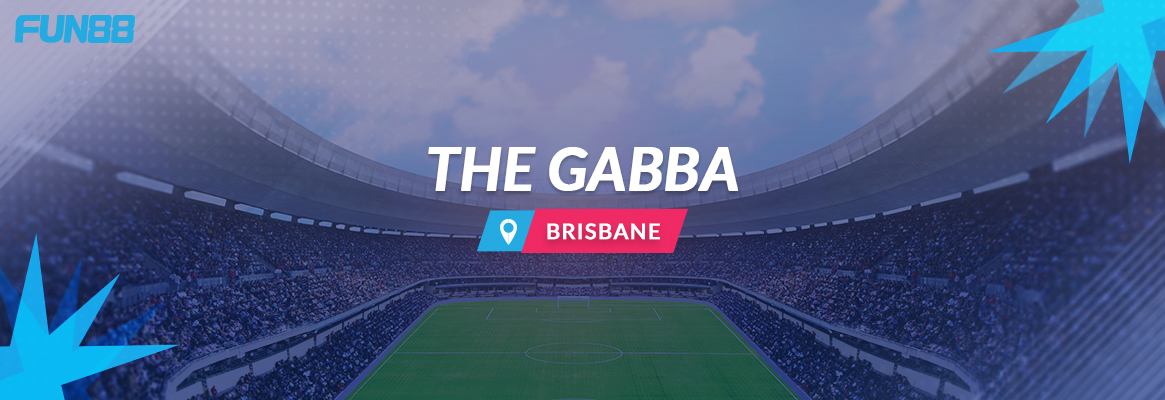 gabba stadium image in a blue shade with star and fun88 logo