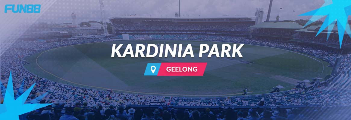 kardinia stadium image in a blue shade with star and fun88 logo