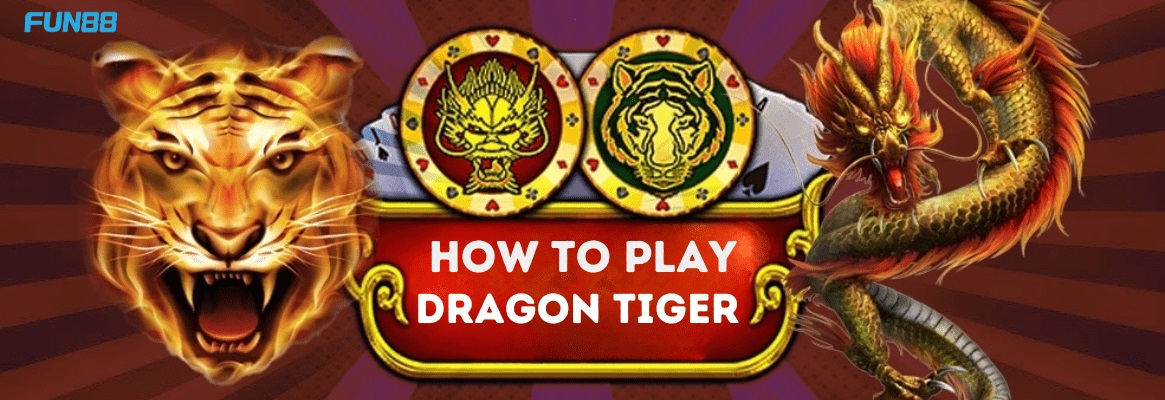 dragon tiger game banner with a fun88 logo